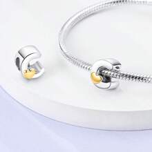 1 pieza Encantos con letra 26 caracteres alfabéticos en 3 estilos diferentes, cuentas de corazón plateadas y doradas, encantos para pulseras, collares, llaveros, cuentas para hacer joyas DIY, regalo único para amigos, familia y pareja