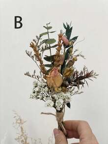 1/2/3/4/6/8/10/12pcs Mini Dry Flowers, Bridesmaid Wrist Corsage, Wedding Party Boutonniere, DIY Craft, Home Decor, Bridal Vase, Thanksgiving, Christmas, Fall Harvest Decoration - Multicolor - View 37