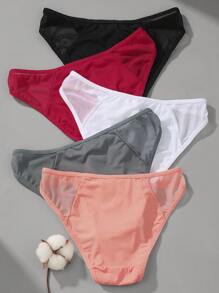 VKME Set da 5 pezzi di mutande a vita bassa sexy in pizzo traforato