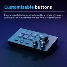 AJAZZ Clavier intelligent Black Knight AKP03E - contrôleur de bureau multifonctionnel, personnalisation de macros pour le bureau, la diffusion en direct, l'édition, la programmation, le trading au jour le jour