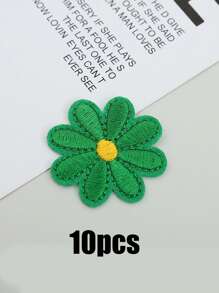 10pcs Daisy Embroidered Patch, Daisy Shaped Flower Design Iron-On Patch, Embroidered Daisy Patch For DIY Sewing  ,Suitable For Diy Clothing, Hats, Bags, Shoes, Phone Cases, Iron-On Design