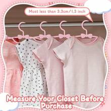 30 piezas de clips de plástico con lazo para colgar, perchas para bebé antideslizantes para organizar la ropa de bebé/niño pequeño, ultra delgadas