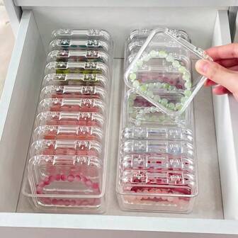 Acrylic Transparent Bracelet Display Storage Box, Dust-Proof For Beads, Bodhi, Glass Beaded Bracelets, Jewelry