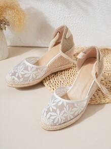 Women's Mesh Rope Platform Slip-On Sandals, Comfortable Casual Beach & Resort Style, Popular Item