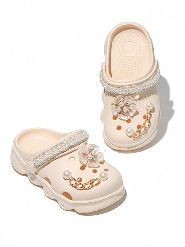 HOEASE Exklusive modische leichte Clogs für Mädchen, EVA Weichsohle rutschfest, atmungsaktiv und bequem, Lässig Garten- und Strandschuhe, personalisierte und angepasste Accessoires, für Zuhause und Unterwegs, für alle Jahreszeiten