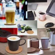 1 Stück runde weiche Kork Tischunterlage, rutschfest, wasserdichter Pflanztopf Untersetzer, multifunktionale Teetassen Matte, Kork Pad, wärmeisolierend & rutschfest