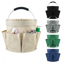 1pc Multicolor Outdoor Beach Basket, Minimalist Hand-Held Collapsible Storage Picnic Basket - Multicolor - View 10