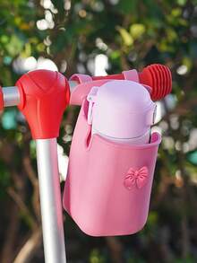 1pc Cute Fashion Silicone Cup Holders WIth Bowknot Decoration, Multifunctional Portable Silicone Drink Holder For Universal Cup Holder For Bike, Wheelchair, Walker, Scooter, Bottle Holder, Large Capacity, Water Bottle Organizer- Easy Attach Beverage Carrier For Mobility Aids, Large Capacity, Silicone Material - For Parents, Seniors & Commuters - Perfect For On-The-Go Hydration - Multicolor - View 4