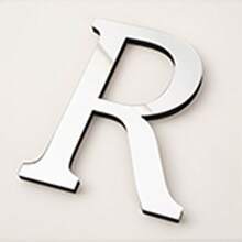 Pegatinas decorativas de pared de letras de espejo acrílico 3D gruesas, 10cm/15cm/20cm letras autoadhesivas extraíbles de espejo acrílico, resistentes al agua y a la corrosión