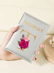 1 件 A-Z 26 个字母时尚字母印花时尚勃艮第护照夹，高品质 PU 皮革护照钱包，带卡槽，可存放信用卡、登机牌和身份证，紧凑型旅行必需品整理器，适合女性、男性和学生 - 酒紅色 - 查看 12