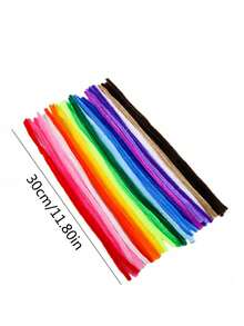 400/100pcs Value Pack DIY Pipe Cleaners, Macaron Colors, Random Mixed Colors Bulk Includes Dense Chenille Stems, Fluffy Sticks, Craft Pipe Cleaners, Pipe Cleaners Crafts Arts And Crafts Decorative Chenille Stems Supplies, Christmas Gifts Random Color Chenille Stems, DIY Craft Pipe Cleaners For Bouquets, Headbands, Bracelets, Bright Colors And Thickened, Suitable For Valentine's Day, Birthday, Party Favors - Twister - View 3