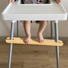 High Chair Pedal Adjustable Height Natural Bamboo Baby Highchairs Pedal Suitable - 1 - View 2