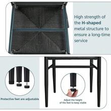 Dining Chair Set Of 2 Modern Weave Chairs Kitchen Chairs Dining Room Chairs With Solid Metal Frame For Dining Room Kitchen Living Room Home, Wood Color - Full Black - View 6