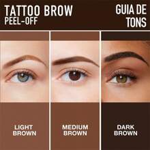 Gel tinte de cejas de tatuaje que se pela, tinte de cejas de tatuaje semi-permanente que se pela, dura hasta 3 días, impermeable, a prueba de transferencia, para unas cejas talla grande llenas y definidas