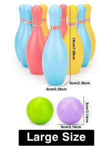 1 Set de Bolos para Niños - Juguete interactivo para padres e hijos, educación temprana para niños y niñas mayores de 3 años. Incluye bolas de plástico para actividades deportivas de ocio, para uso en interiores, jardín de infancia, actividades deportivas al aire libre y juegos de competición. Un regalo ideal para las vacaciones.