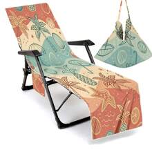 Housse de chaise de plage pliable pouvant être pliée en un sac à porter à l'épaule, avec des poches latérales pour ranger lunettes et téléphone. Convient pour les chaises de plage, serviettes, chaises de piscine et transats. Facile à transporter. Été, accessoires de voyage, vacances, décorations de salle de bain, essentiels de plage