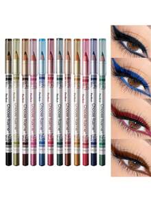 12 件超显色闪光和哑光眼线笔套装 | 不结块，不刺激 | 打造大胆眼线妆容 Atrevidos | 派对和日常彩妆 - 彩色 - 查看 2