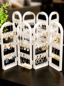 1 Pair Large Jewelry Storage Boxes - Earring And Necklace Storage Boxes With 360° Display Stand | Premium Travel Boxes For Home, Dorm, Bridal Accessories - Holiday Gift Ideas