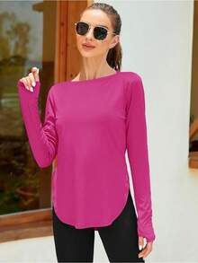 ZHENWEI Women's Long Sleeve Sun Shirt UV Protection Workout Tops Lightweight UPF 50+ Golf Gym Hiking Shirts Outdoor Clothing - 紅色 - 查看 3