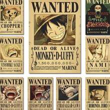 ONE PIECE Set de 1/2/3/6 pósteres de pared de , pósteres de "Se Busca" con personajes como Shanks, Sabo, Ace, Boa Hancock, Trafalgar Law, Gol D. Roger, Yamato, etc. (sin marco)
