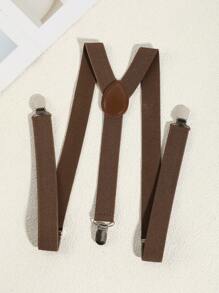 1pc Men Solid Color Elastic Adjustable Y-Shape Belts/Suspenders, Suitable For Casual, Travel, Shirt & Business Outfits