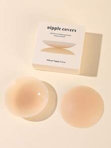 1 Pair/2 Pairs 8cm Solid Silicone Invisible Nipple Covers, Ultra-Thin Adhesive Bra Petals, Strapless Backless Bra Tape For Wedding Dress, Comfortable & Minimalist For Casual & Sports Wear - Multicolor - View 14