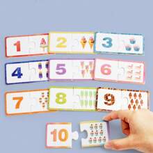 Cartes puzzle d'appariement de nombres, jeu de puzzle de cognition des nombres, jouets d'apprentissage de l'arithmétique familiale, cadeau d'anniversaire, cadeau de la Fête des enfants