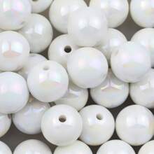 6/8/10/12/16mm Rainbow Acrylic Beads, Mixed Color Round Beads UV, Cracked Beads, Crackle Round Beads - Multiple Color Options, Round Hole Loose Beads Suitable For DIY Jewelry Making Bracelets Necklaces Or Craft Pen Decorations