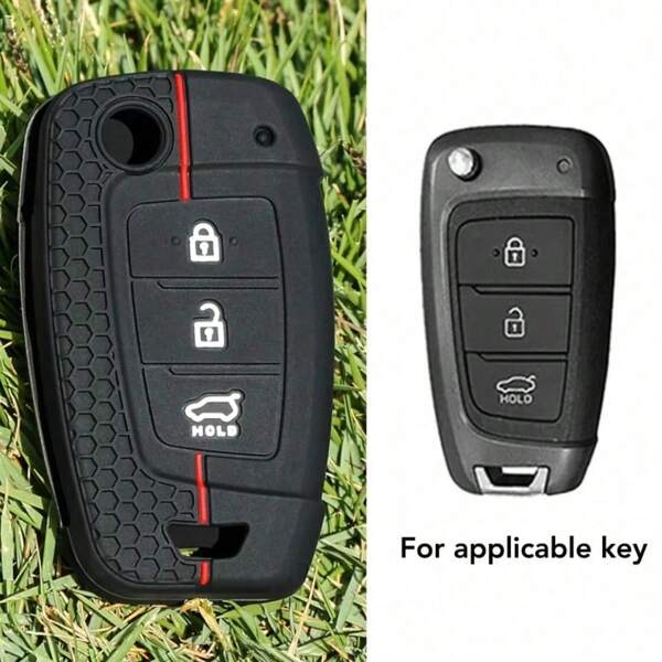 Silicone Car Remote Keychain Case For Solaris 2 Elantra I30 I35 I40 Tucson Kona 2015 2016 2017 2018