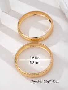 2pcs Embossed Fashion Bracelet Set, Suitable For Women, Daily Wear, Parties And Gatherings - 2 Bracelets - View 7