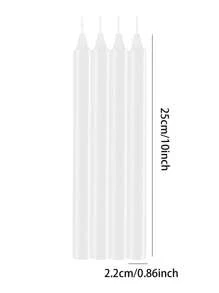 4pcs 10-Inch Smokeless And Odorless Candles Long Air Purification Candles Home Birthday Candles White Candlestick Candles Banquet Party Romantic Wedding Venue Decoration Props