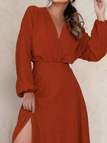 Eloa NM Nana Marie Long Sleeve Terracotta Bridesmaid Dress - Terracotta - Xem 3