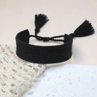 1pc Retro Handmade Braided Boho Style Bracelet, Casual Gift Suitable For Family, Friends, Students, Holiday, Party, Travel Wear