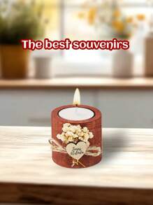 1 pieza Soporte de vela personalizable, compatible con diversos tipos de texto y tipografía, hecho de madera, tamaño 5 cm x 5 cm, nuevo set de soportes de vela cilíndricos de madera, ideal para bodas, cumpleaños, aniversarios, fiestas, cenas a la luz de las velas, cualquier decoración festiva, duradero, grabado, acero inoxidable, colorido, lindo, adorable, divertido, estilo Y2K, elegante, unisex, casual, personalizado, único, regalo ideal para él, regalo ideal para ella, novia, novio, familia, amigos, ambiente de vacaciones