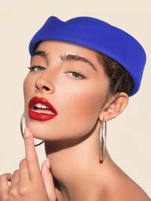 1 件欧洲、美国、英国复古空姐风格女士毡羊毛贝雷帽，优雅女士茶会帽，适合婚礼、派对、仪式、休闲装，四季皆宜