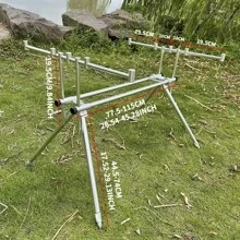 New European Carp Fishing Aluminum Alloy Quick Folding Rod Stand, Multifunctional 5-Head Offshore Fishing Rod Holder, Alarm Bracket, Fishing Accessory