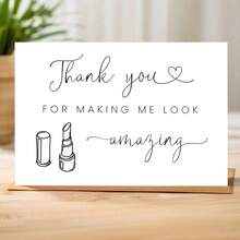 1 张有趣的婚礼感谢卡，适合送给化妆师，优质婚礼卡，口红设计，适合作为婚礼卡送给在婚礼上为你化妆的化妆师，婚礼感谢卡 - A - 查看 4