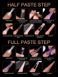 294pcs Gel Nail Tips Set, Pre-Formed Fake Nails For Gel Manicure, Soak-Off, Easy Nail Extension, Crystal Nail Molds No Paper Needed Fast UV/LED Extension, Dual-Ended Nail Extension Tool Disposable Manicure Supplies - Multicolor - View 10