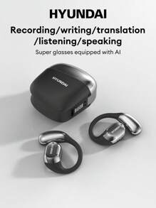 HYUNDAI HYUNDAI Space-Y3Pro AI Version Bluetooth Earphone, Hanging Ear Type With Battery Level Display, Smart Translator For Cross-Language Face-To-Face Communication, Conference Recording AI Assistant, Long Standby Time, With Microphone, Comfortable Open-Ear Wireless Headphone