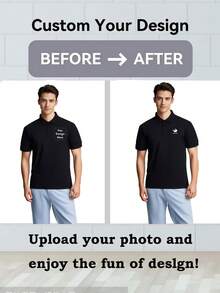 Custom Logo Or Print Design Men's Short Sleeve Polo Shirt, Casual Business Commute Collared T-Shirt, Spring Summer S-2XL Ornamental,Dawg Stylish,Fashion,Hipster,Contracted,Easy Costume,Modest Fashion,Minimal Chic,Casual Custom,Unique,Personalized Ideal Gifts For Him Family,Boyfriend,Friends,Children - Multicolor - View 10