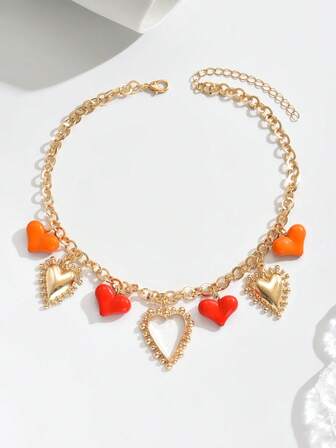 1 st elegant moderiktigt halsband med flera hjärtan