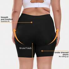Women Plus Size High Waist Body Shaper Smooth Slip Shorts For Under Dresses Anti Chafing Boyshorts - màu đen - Xem 4