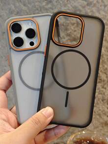 Luxury Transparent Matte Magnetic Case Compatible With IPhone 17 ProMax 17Pro 17Air 17 16 15 14 Plus 13 12 11 Pro Max Color Bumper Shockproof Magnet Wireless Charge Cover - Black - View 5