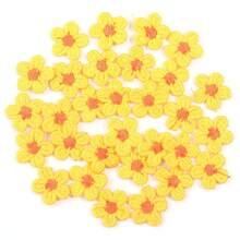 30 件/包 5 瓣迷你花朵刺绣布贴，彩色花卉缝纫装饰贴，适用于 DIY 服装、裤子、袜子、鞋子、帽子和织物修补