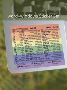 1pc English Keyboard Shortcut Stickers For All Laptop Models