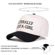 1pc Women "Literally Just A Girl Time" Embroidered Trucker Hat, Casual Street Style Baseball Cap, Suitable For Spring/Autumn Outdoor Travel