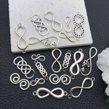 20pcs Infinity Symbol Connectors Charms Alloy Heart Infinity Love Connector Charms 10 Styles Style Pendants For DIY Bracelet Necklace Jewelry Making Supplies