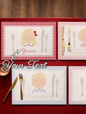 1 Pc Customized Personalized PVC Placemat & Heat Resistant Mat, Ideal Gift For Friends And Family, Can Customize Your Name, Rectangular Tabletop Pad, Anti-Scald Trivet, Personalized Anti-Slip Potholder, Kitchen Decor For Christmas