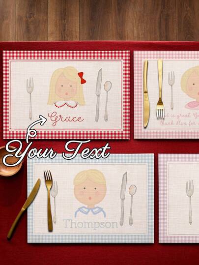 1 Pc Customized Personalized PVC Placemat & Heat Resistant Mat, Ideal Gift For Friends And Family, Can Customize Your Name, Rectangular Tabletop Pad, Anti-Scald Trivet, Personalized Anti-Slip Potholder, Kitchen Decor For Christmas