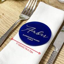 Personalisierte runde Acryl Hochzeitsparty Platzkarten - Luxus Hochzeitsdekoration Namenskarten, multifunktional, langanhaltend, dekorativ, wiederverwendbar, exquisit, modisch, hochwertig, farbig, modern, personalisiert, einzigartig, individuelle Hochzeitsdeko, Partyaufsatz, moderne Eleganz - Runde Hochzeitsetiketten - Übersicht 14
